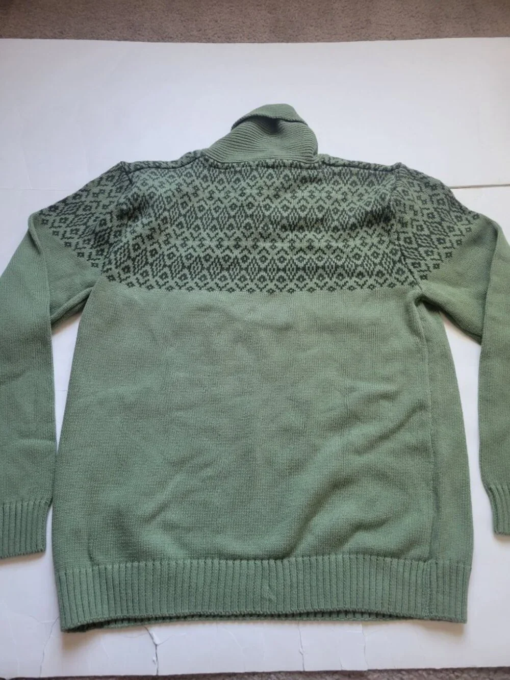 NWT Gioberti boys' 100% cotton pullover knitted sweater shawl collar Fair Isle